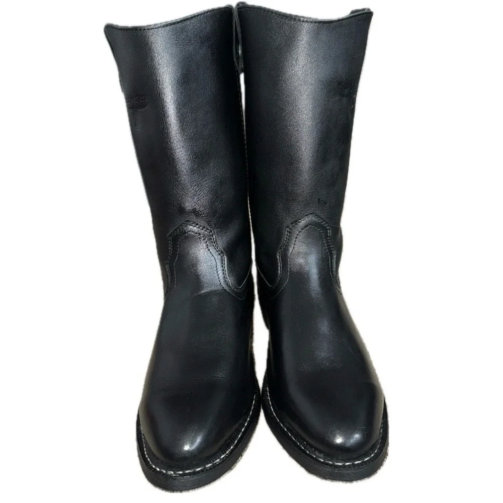 👢MASON SHOE Work‎ Boots Pull-On Black Leather Oil Resistant PREMIUM INSOLES 15E
